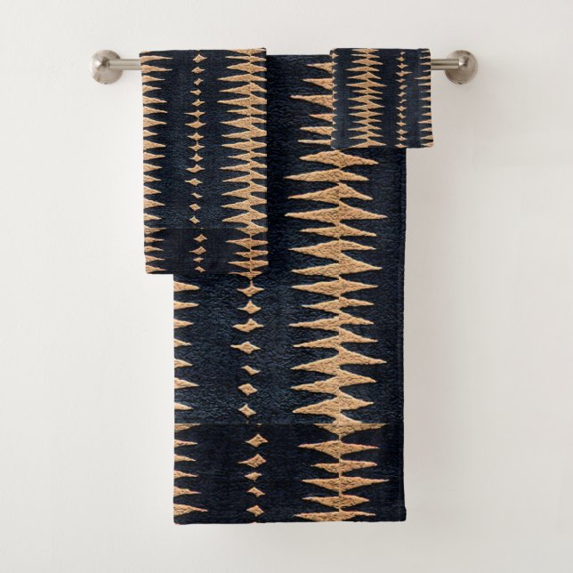 Conjunto De Toalhas Étnico Africano Tribal Geométrico  (Insitu)