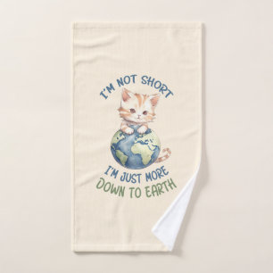 Conjunto De Toalhas Eu não sou pequeno, só embaixo da terra - Gato bon
