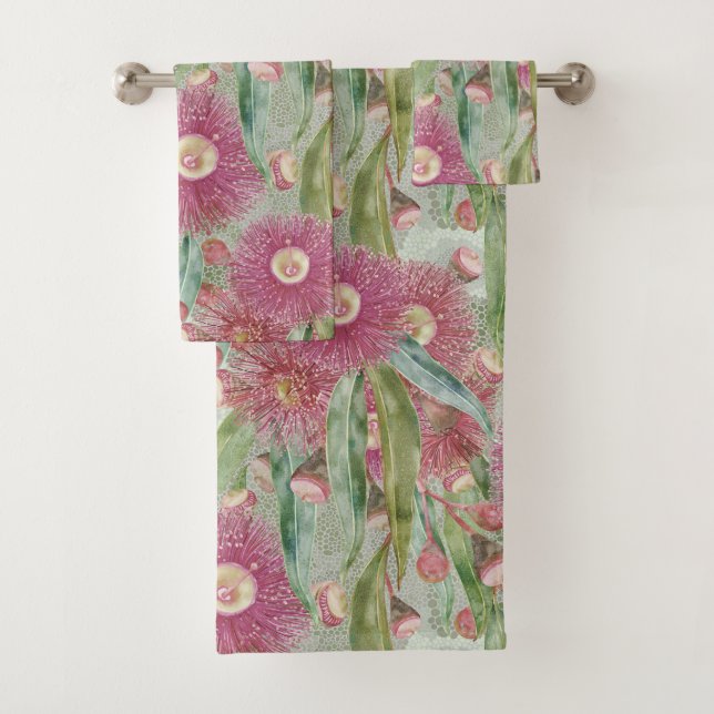 Conjunto De Toalhas Eucalipto Rosa Depois da Chuva (Insitu)
