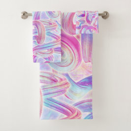 Conjunto De Toalhas eurobeat holorave - rosa e azul: