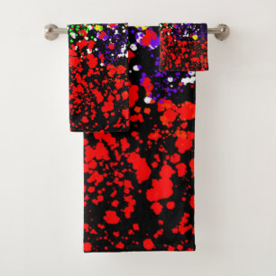 Conjunto De Toalhas Explosão de Cor Pontos de Pintura Colorido Moderno