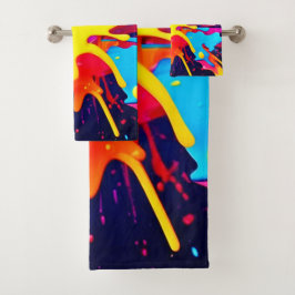 Conjunto De Toalhas Explosão de Pintura Radiante