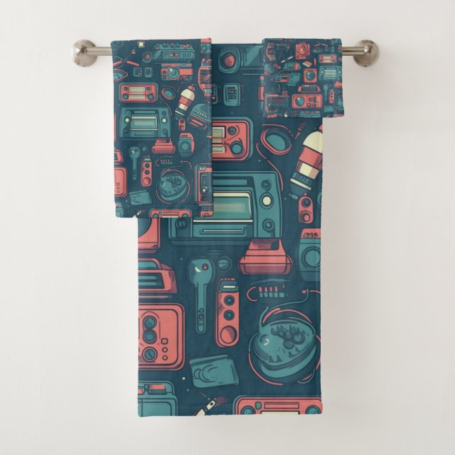 Conjunto De Toalhas Explosão do passado: tecnologia da anos 80 (Insitu)