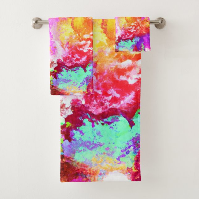 Conjunto De Toalhas Explosões de cor de Abstrato artístico (Insitu)