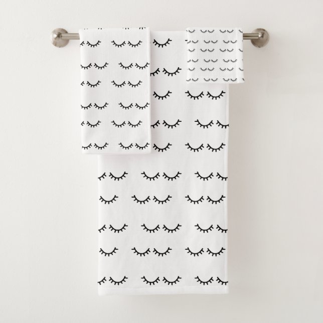 Conjunto De Toalhas Eyelashes Pretos (Insitu)