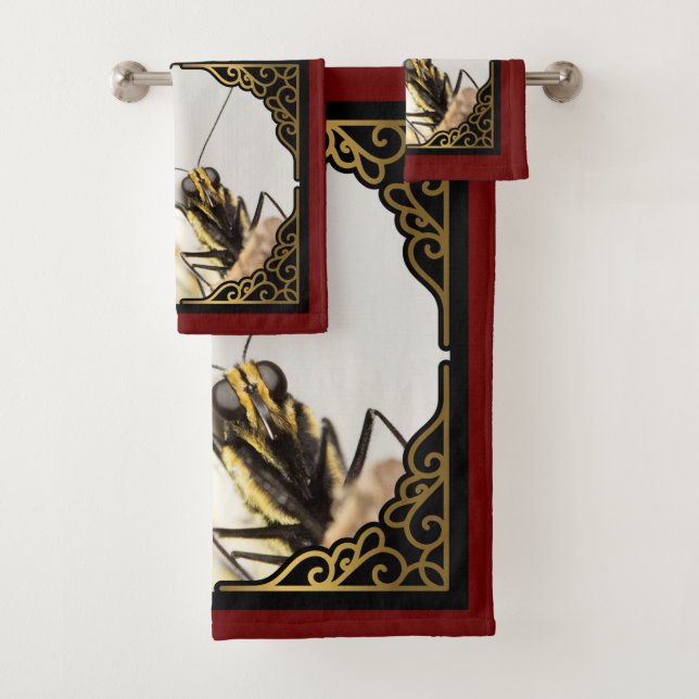 Conjunto De Toalhas Face da borboleta - Monarca CloseUp (Insitu)