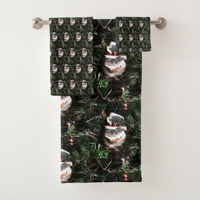 Conjunto De Toalhas Face de Wooden Snowman (Insitu)