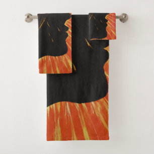 Conjunto De Toalhas Face lateral e sol   Arte Metafísica Sunrise