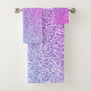 Conjunto De Toalhas Faíscas de brilho azul-lavanda púrpura