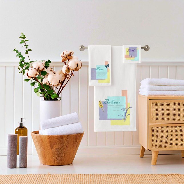 Conjunto De Toalhas Faith Hope Acredita (Criador carregado)