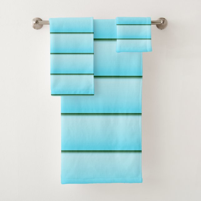 Conjunto De Toalhas Faixa Azul Claro (Insitu)