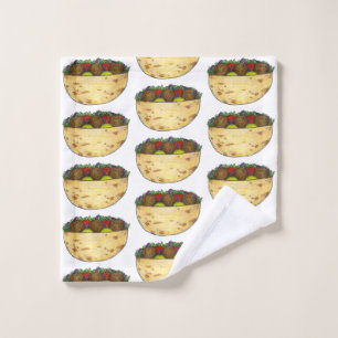 Conjunto De Toalhas Falafel Pita Sandwich, Comida do Mediterrâneo