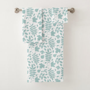 Conjunto De Toalhas Fallen deixa padrão Lt Teal em branco