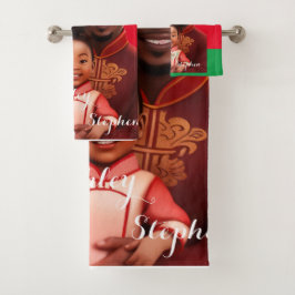 Conjunto De Toalhas Família afro-americana personalizada, história neg