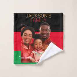 Conjunto De Toalhas Família afro-americana personalizada, história neg