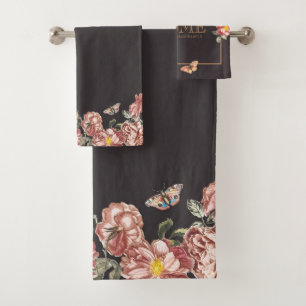 Conjunto De Toalhas FAMÍLIA de Chocolate Brown Rosa de outono "Doce C