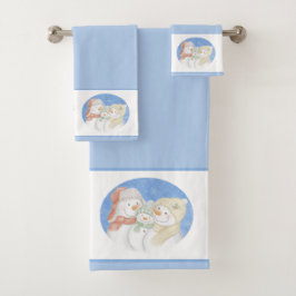 Conjunto De Toalhas Família de neve