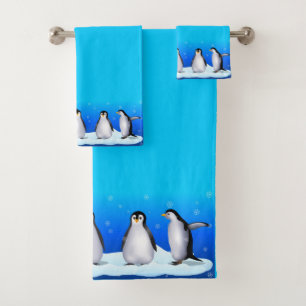 Conjunto De Toalhas Família do pinguim