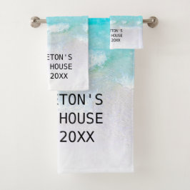 Conjunto De Toalhas Família Ocean Sea Blue Beach House