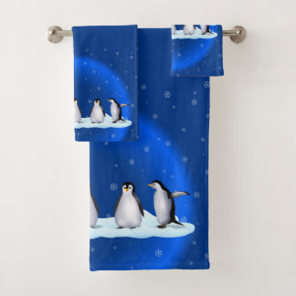 Conjunto De Toalhas Família Penguin