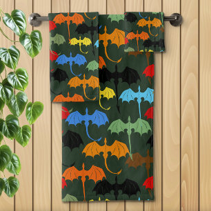 Conjunto De Toalhas Fantasia de Voo Verde Dragões