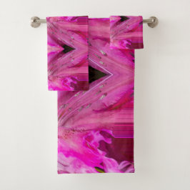 Conjunto De Toalhas Fantasia Fuchsia - abstrato