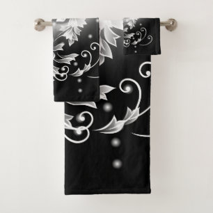 Conjunto De Toalhas Fantasia preto e branco da borboleta