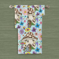 Fantasioso Rato Casa Cogumelo Floral Azul