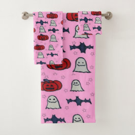 Conjunto De Toalhas Fantasmas do Halloween, Morcegos e Jack o Lanterna