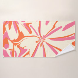 Conjunto De Toalhas Fantasy Floral - Rosa, Laranja e Creme