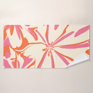 Conjunto De Toalhas Fantasy Floral - Rosa, Laranja e Creme