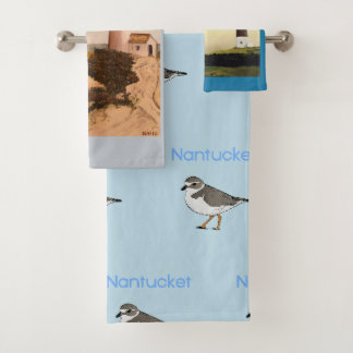 Conjunto De Toalhas Farol de Nantucket Piping Plover Praia Náutica