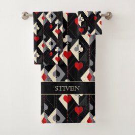 Conjunto De Toalhas Fatos de jogar cartas no pôquer.