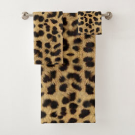 Conjunto De Toalhas Faux Cheetah Animal Skin