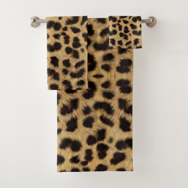 Conjunto De Toalhas Faux Cheetah Animal Skin (Insitu)