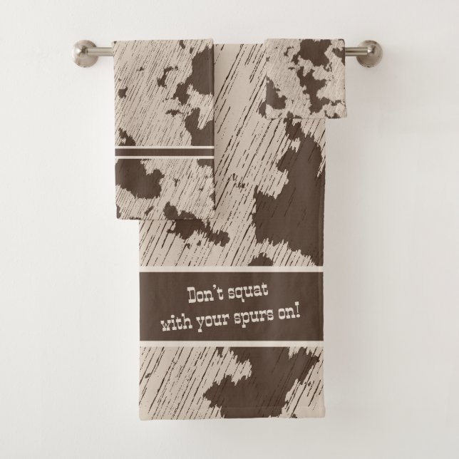 Conjunto De Toalhas Faux Cow Impressão Brown and Cream (Insitu)