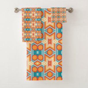 Conjunto De Toalhas Favo de mel simétrico retro-futurista