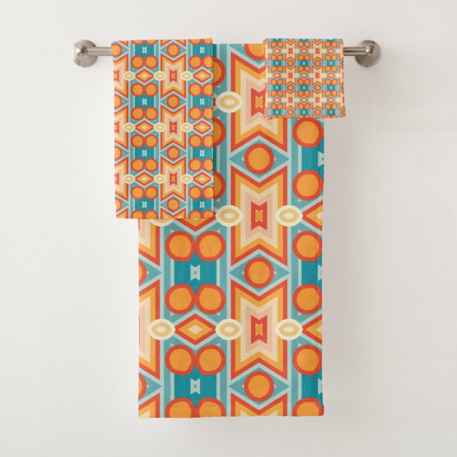 Conjunto De Toalhas Favo de mel simétrico retro-futurista (Insitu)