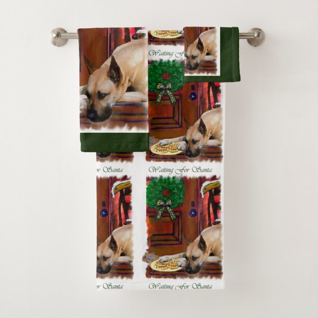 Conjunto De Toalhas Fawn Great Dane Christmas (Insitu)