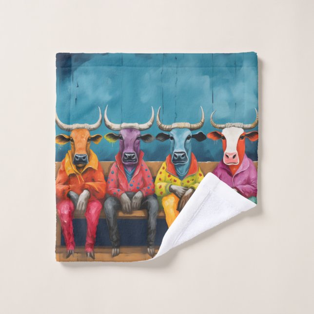 Conjunto De Toalhas Fazenda de Ox Roxo Azul Vestida (Pano de lavar)