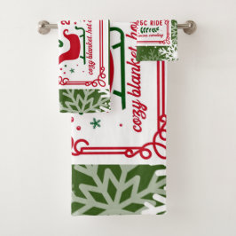 Conjunto De Toalhas Fazenda Flocos de neve com alças frescas