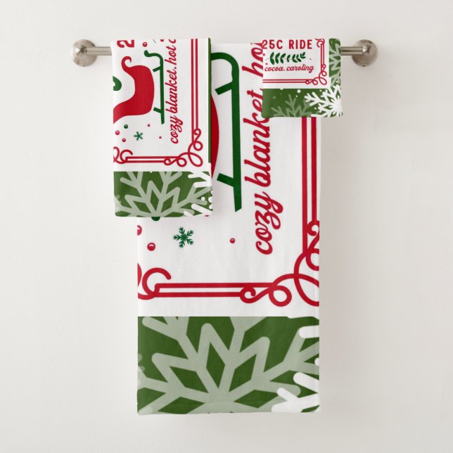 Conjunto De Toalhas Fazenda Flocos de neve com alças frescas (Insitu)