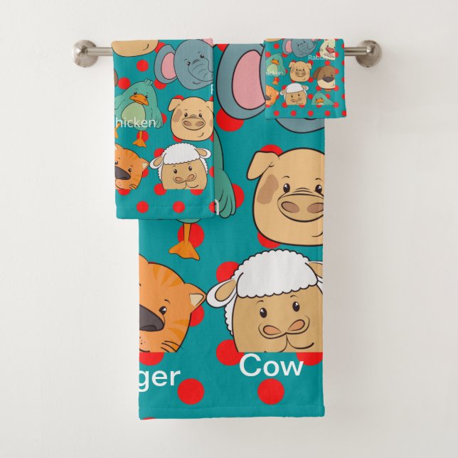 Conjunto De Toalhas Fazendas Adoráveis Crianças Tigre-safari de leão a (Insitu)