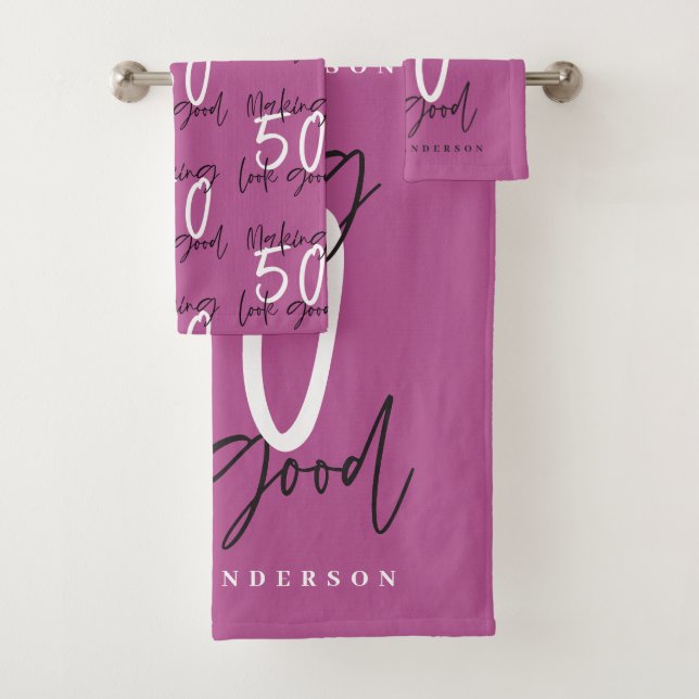 Conjunto De Toalhas Fazer 50, boa celebração de aniversário de ouro (Insitu)