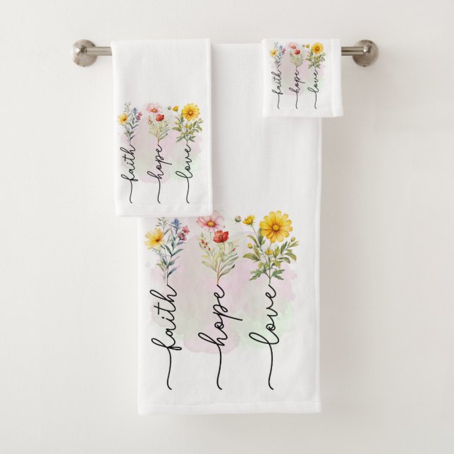 Conjunto De Toalhas Fé na trio Bloom Towel (Insitu)