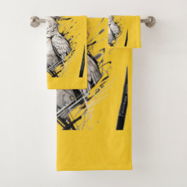 Conjunto De Toalhas Feathered Sunlight | Impressão de arte Cockatiel