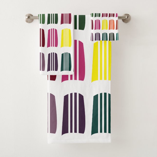 Conjunto De Toalhas Feira de tricô colorida crochet (Insitu)