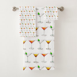 Conjunto De Toalhas Felicidades! Martini Manhattan Cosmo Cocktail Glas