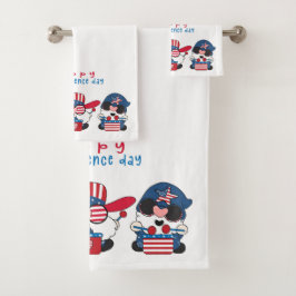 Conjunto De Toalhas Feliz Dia da Independência Gnomos