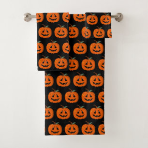 Conjunto De Toalhas Feliz Halloween Jack O Lanterna Arte Ilustrativa